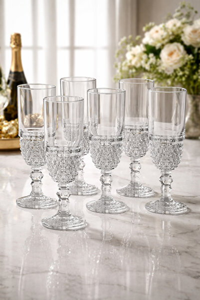 DECORS CENTER City Glass Maıroca 6 Pieces Coffee Side Glass 220 ml