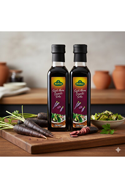 Kühne ÇEŞNİLİ SİYAH HAVUÇ SİRKE CAM 250 ML 2 ADET