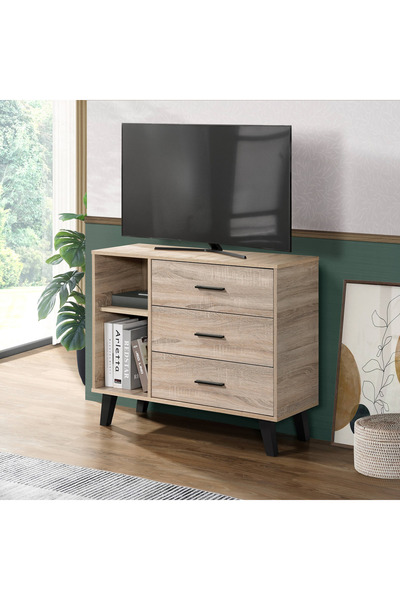 Generic حامل تلفزيون موفو إدموند ويلي هاي بثلاثة أدراج لأجهزة التلفزيون حتى 4...