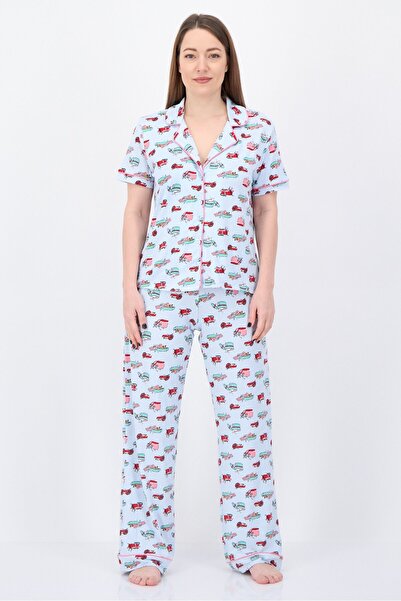 Sleep & Co طقم بيجامة نسائي مكون من قطعتين، بلوزة وبنطال، متعدد الألوان