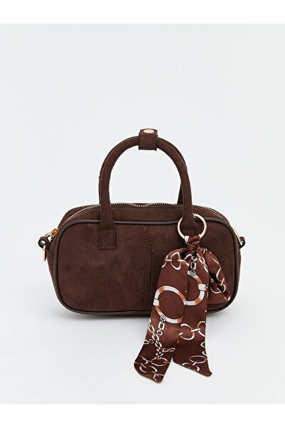 LC Waikiki Suede Women's Shoulder Bag with Scarf Accessory