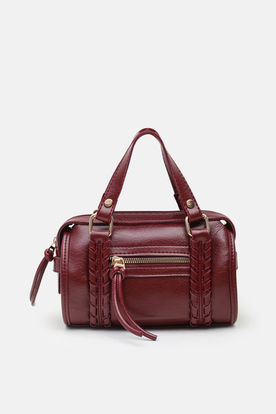 MASLANBAGS Women's Burgundy Wrinkled Leather Casual Style Hand, Crossbody and...