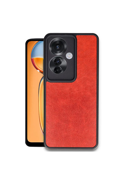 xirshop غطاء جلدي من أراس لهاتف رينو 11f - أحمر