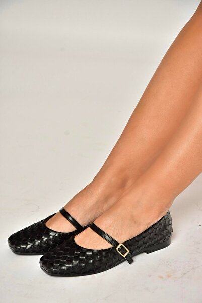 Fox Shoes Y726368209 Black Flat Women's Ballerinas