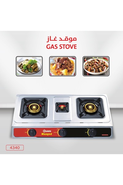 KRAWN 3-burner gas hob - made of stainless steel with self-ignition - durable...