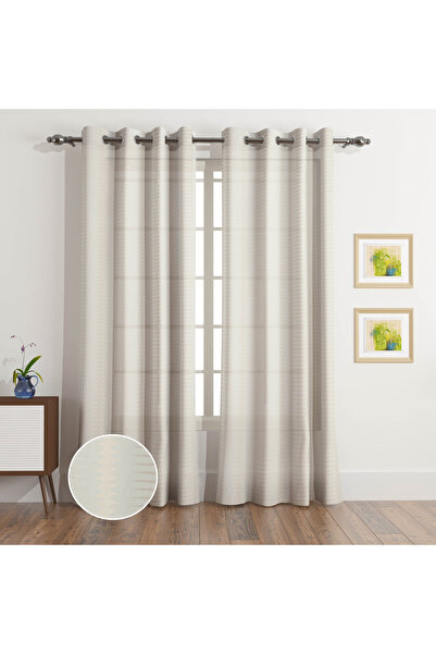 Generic Braxton Ava Yana 2-Piece Extra Long Sheer Curtain Set - 140x300 cm