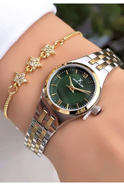 Daniel Klein New Season Minimal Women's Wristwatch - Green Dial - with Bracel...
