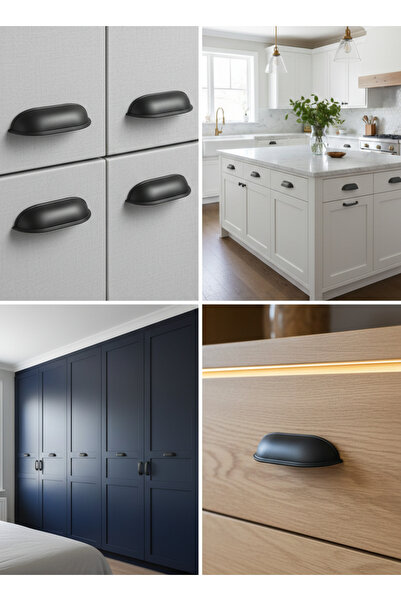 BAŞKAN YAPI HIRDAVAT Tas Midye Çanak 96mm Antrasit Gri Dolap Çekmece Vestiyer...