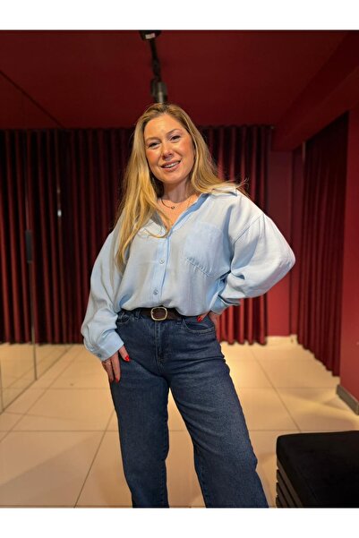 Serpirella Butik Oversize Off-Shoulder Shirt