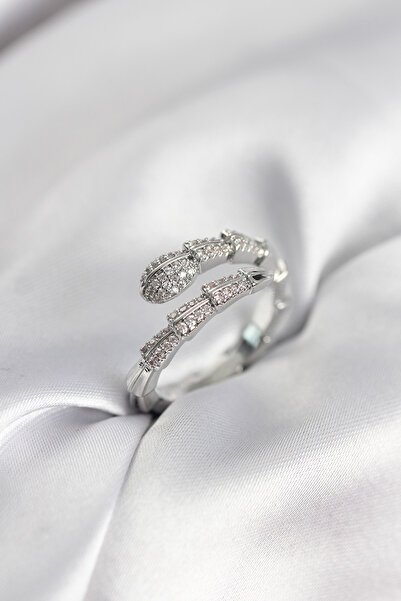 callerrons accessories خاتم نسائي من حجر الزركون الفضي اللون - EBJ260214W39544