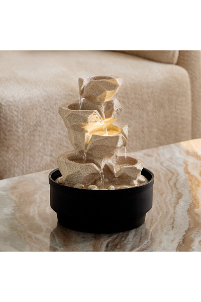 Home Box Belen Nature Fountain with 1 LED Light - 21x21x28 cm