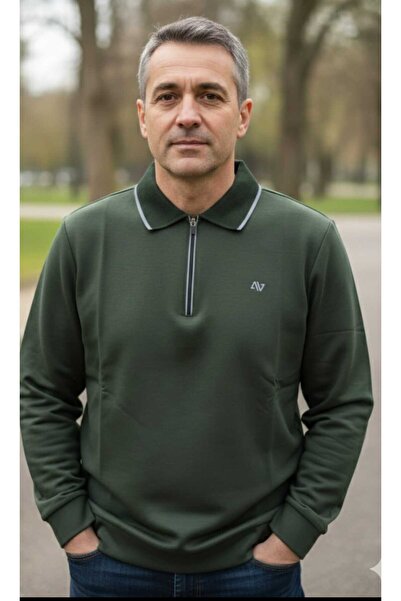 ADVANTE سترة رياضية رجالية موسمية من القماش المنسوج بياقة بولو وسحاب وأكمام م...