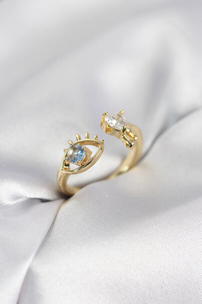 callerrons accessories خاتم نسائي من طراز تي شيرت موديل جولد بلون الزركون - E...