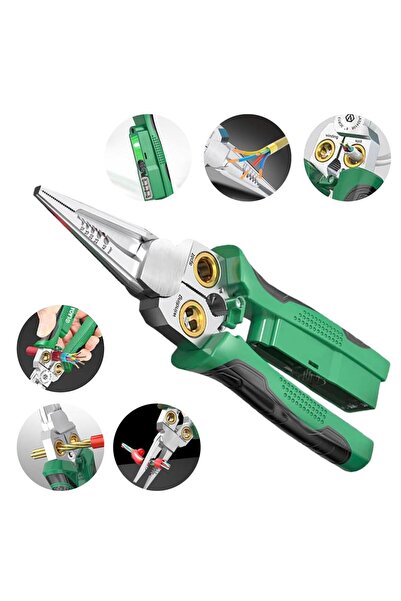 Titi 6504 Çok Amaçlı 8 Fonksiyonlu Elektrikçi Kablo Soyma Kesme Pensesi