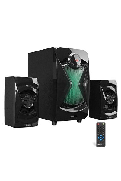 Mikado MD-370BT 38W Siyah BT/AUX/USB/FM/LED Işıklı Multimedia Speaker 2+1 Ses...