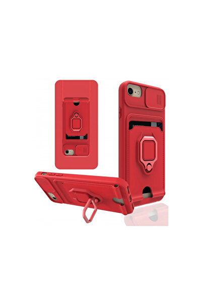 xirshop حافظة آيفون 6 زوما من السيليكون مع حلقة بطاقة العمل - أحمر