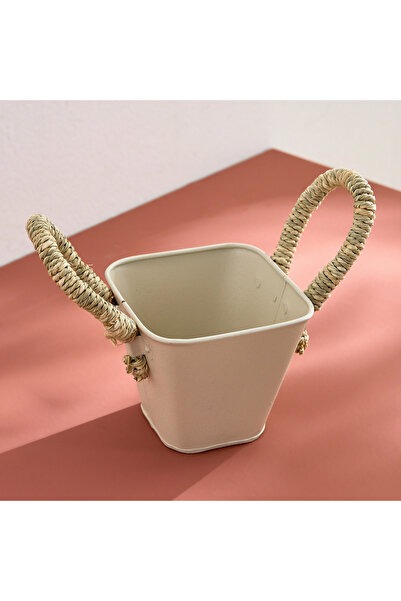 Generic سلة نباتات بيلا تاكا معدنية بمقبض ساباي - 13 × 13 × 11 سم