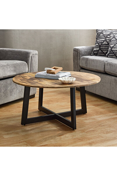 Generic طاولة قهوة مستديرة من الخشب الصلب من فيندرا كلانباي
