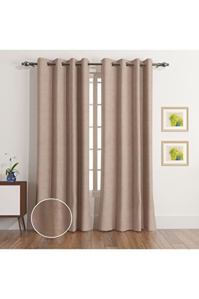 Generic Dove 2-Piece Velvet Extra Long Dimout Curtain Set - 135x300 cm