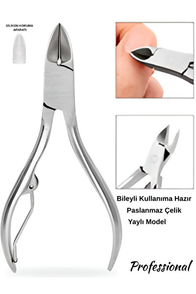 SheMask Tırnak Eti Pensi Paslanmaz Çelik Manikür Pedikür Kütikül Kesici Et Pe...