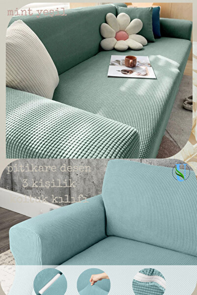 Uy Style Lycra Sofa Cover, Elastic Rubberized Sofa Cover, Pitikare Pattern, 3...