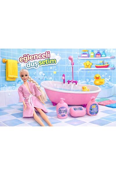 oydaş oyuncak Oyuncak Küvet, Oyuncak Pilli Küvet, Bornozlu Bebek, Kız Çocuk O...
