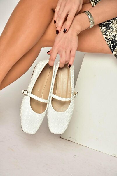 Fox Shoes Y726368209 Balerini albi uni pentru femei