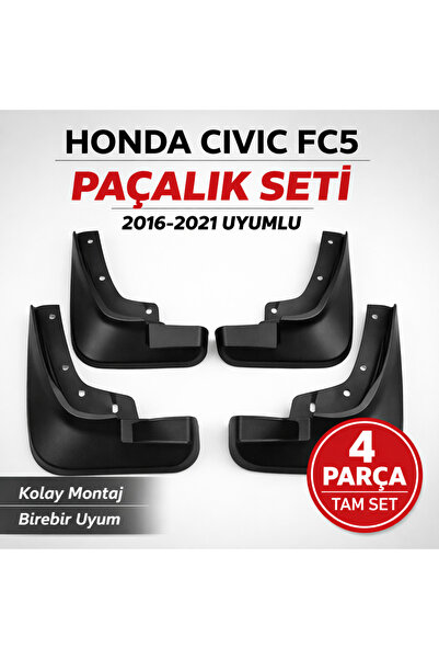 MITOYO Honda Civic FC5 Paçalık Seti 2016-2021 Uyumlu 4 Parça Çamurluk Koruma ...