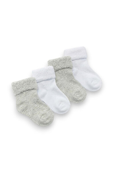 Victor and Jane Neutral Baby roll top towel king socks 4 pack