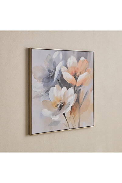 Generic Vivid Stretcher Framed 60% Hand-Painted Three Flowers Canvas Art - 80...