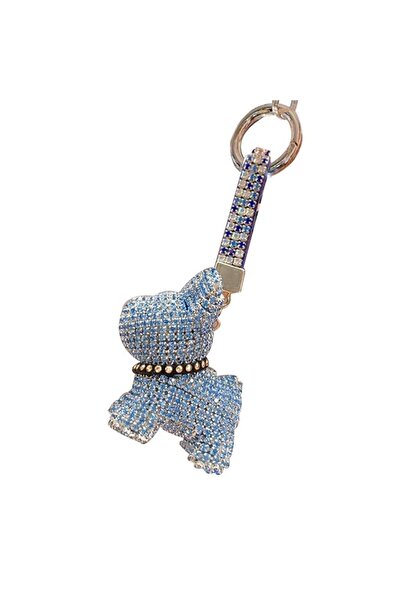 Generic Puppy Car Keychain, Glitter Rhinestone Keychain Cute Cartoon Dog Pendant