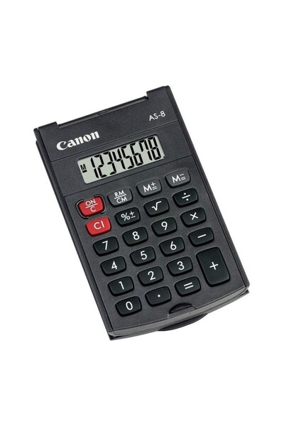Canon As-8 8-ψήφια αριθμομηχανή τύπου τσέπης με κάλυμμα