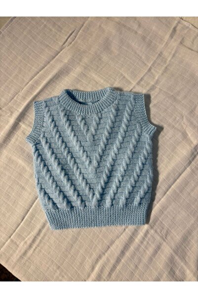 Vinezza Home Collection Hand Knitted Baby Vest and Baby Muslin Blanket