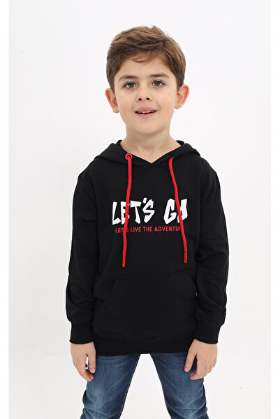 Toontoy Boy's Relax Fit Hooded Pocket Printed Sweatshirt - 2 Thread Count