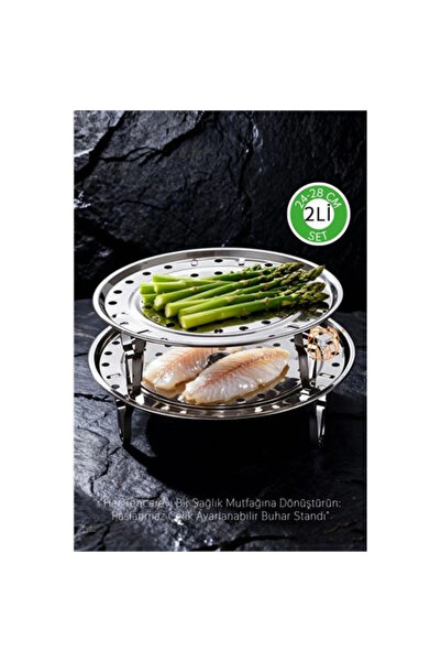 shopwave Krm Set of 2 Steam Cooking Apparatuses with Inox Steel Legs - 24+28 ...