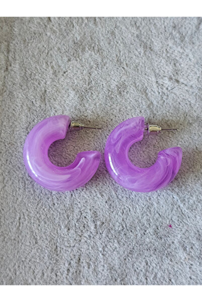 SiestaAccessories Açık Mor Akrilik Halka Küpe