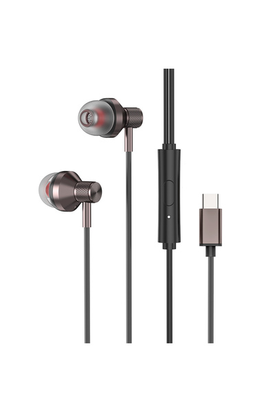 S-LINK Sl-Tpk03 Type-C Telefon Uyumlu Metal Siyah Kulak İçi Mikrofonlu Kulaklık