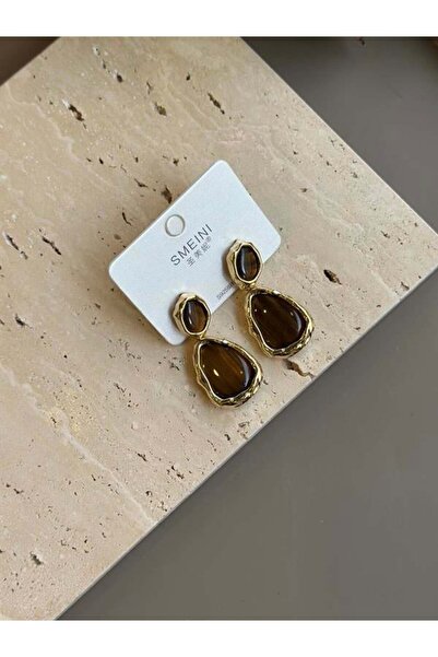 MENESSA Jewelled Earrings - Brown