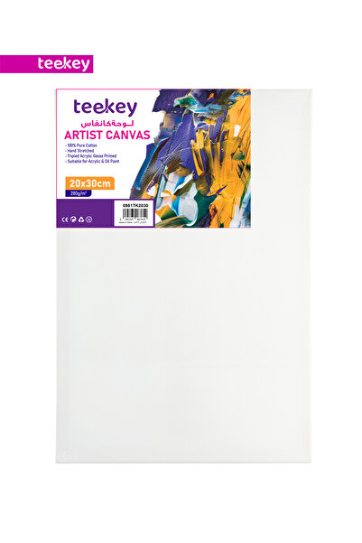 teekey Artist Canvas 20x30cm 280gsm Pure Cotton Triple Primed for Acrylic & Oil