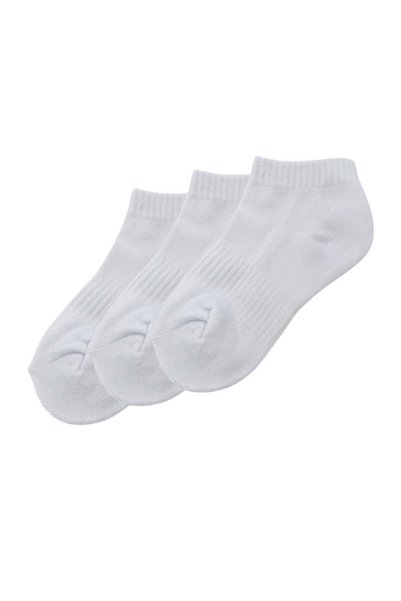 Victor and Jane White Cushioned Footbed Sports Trainers Socks 3 Pairs