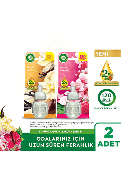 Air Wick Elektrikli Oda Kokusu Yedek Şişe Büyülü Vanilya + Sakura Bahçesi 2x1...