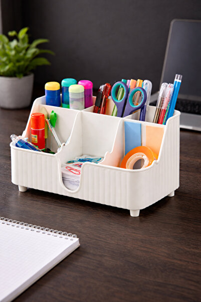 Cherie Home Masaüstü 6 Bölmeli Kalemlik Düzenleyici, Masa Üstü Kalem Kutusu O...