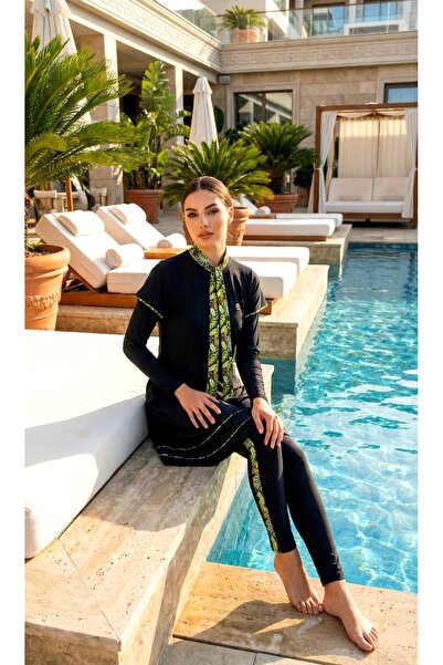LAGRANZE Flora Cape Full-Coverage Hijab Swimsuit Set – Special Design with Sc...