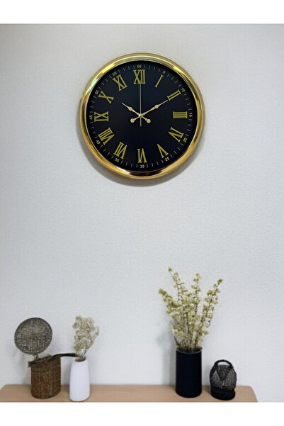 Cetiner Group Noble Gold Black 40 cm Metal Wall Clock