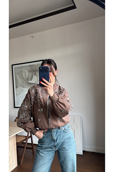 sinemkivanc co TAŞ İŞLEMELİ BOMBER CEKET