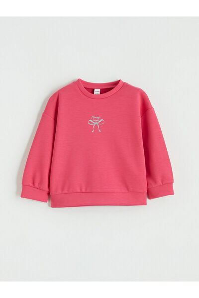 LC Waikiki Φούξια με τύπωμα Κοριτσίστικο φούτερ και παντελόνι αθλητικής φόρμα...