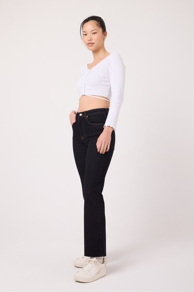 Ucajean Uca Jean Women's Dark Navy Blue High Waist Spanish Leg Comfort Lycra Jean Denim Trousers