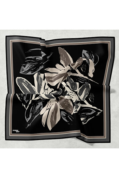 Bonjela Soft Scarf Clover Pattern Black Gray