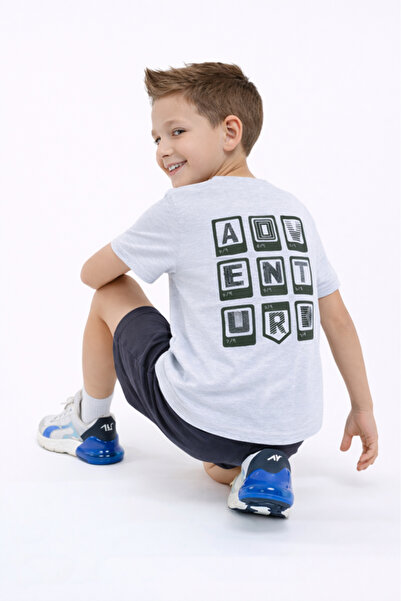 Victor and Jane Boys Adventure Printed T-Shirt & Olive Shorts Set