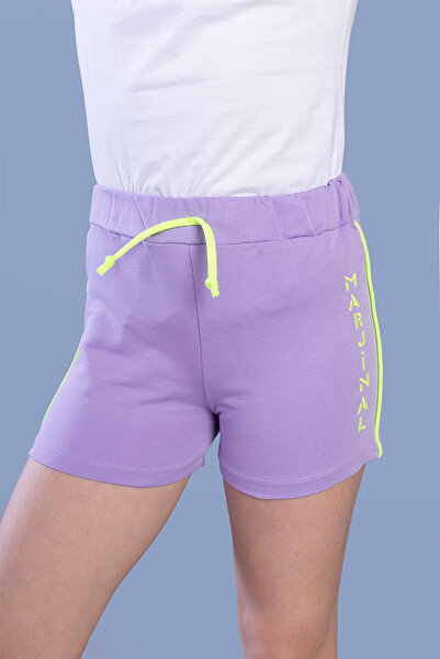 Toontoy Pantaloni scurți de bază cu imprimeu pentru fete, cu talie elastică